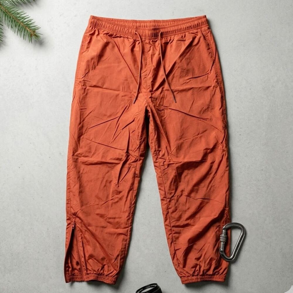 Vintage RAW Athletic Wear Orange Nylon Windpants Lined Track Pants Men's Large